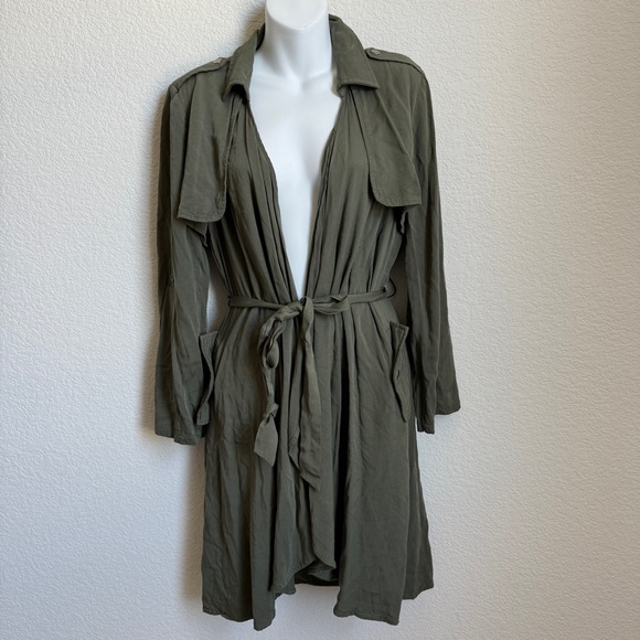 225 ANTHROPOLOGIE DO & BE Modern Trench Coat Long Duster - Picture 1 of 13